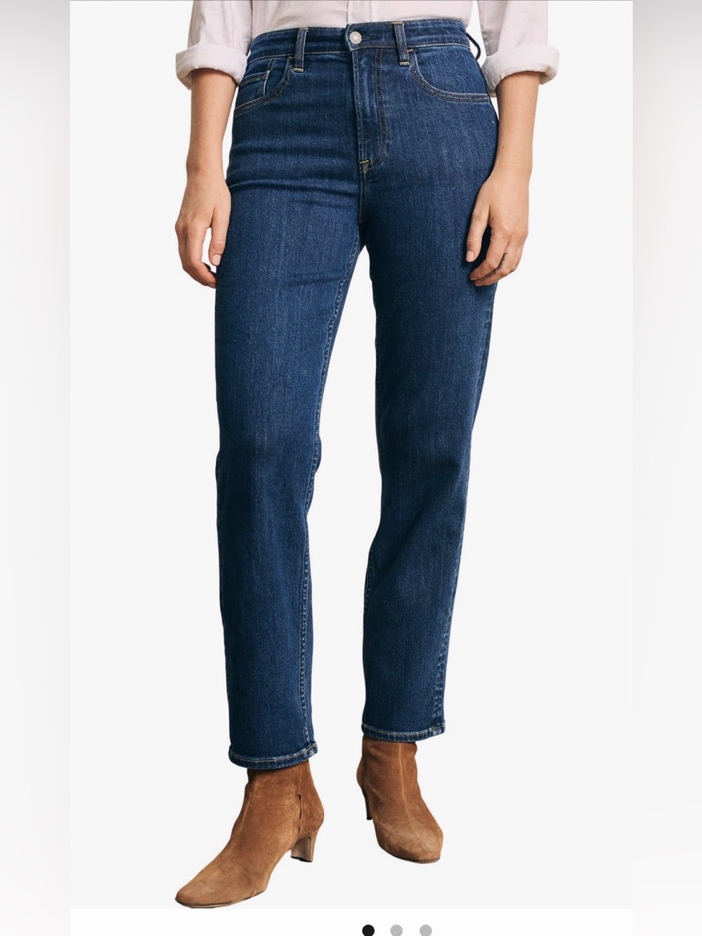 Faherty Women's Slim Straight Leg Jeans in Dark Blue Denim Size 28